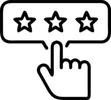User providing ratings on service experience through online application for customer satisfaction feedback survey vector