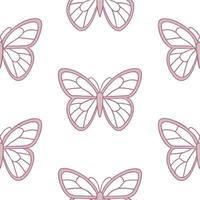 Valentine hearts and butterflies seamless tile pattern with delicate wings and romantic colors for charming decor Set 2 vector