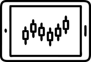 Use of digital tablet computer displaying stock market graph representing modern trading and investment analysis vector