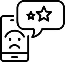 Unhappy customer expressing sadness in to star survey review indicating bad user experience on smartphone and business dissatisfaction illustrating negative feedback concept concept Set 2 vector