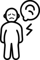 Unhappy man experiencing depression loneliness and anxiety representing mental health struggles and seeking psychological care Set 2 vector