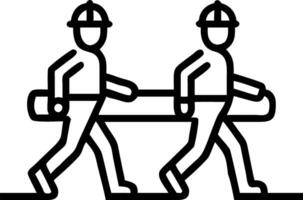 Two workers in safety gear walk along pipeline highlighting industrial safety and infrastructure in natural setting vector