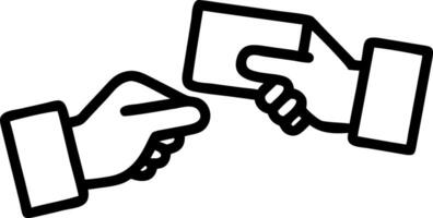 Two hands exchanging business cards before starting negotiations symbolizing networking and business relationship building perfect for corporate themes and professional imagery con vector