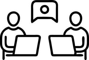 Two diverse businessmen analysts partners discussing working together on data management using laptops Indian manager consulting with client using online technology during office m vector
