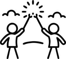 Two children holding sparklers at sunset creating beautiful silhouettes against colorful sky Set 9 vector
