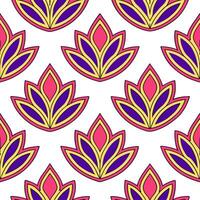 Turkish tulips and mosaics seamless tile pattern with vibrant colors and intricate designs for exotic decor vector