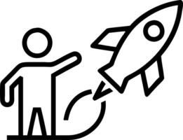 Touch virtual rocket icon up arrow push new startup forward accelerate strategic plan secure business growth innovation fosters success vector