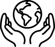 Top view image of hands embracing to handmade globe symbolizing collective protection of the planet on World Earth Day featuring green energy ESG renewable and sustainable resources vector