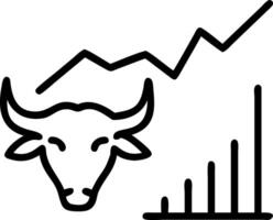 The bull and chart for business or bull market trader concept Set 4 vector