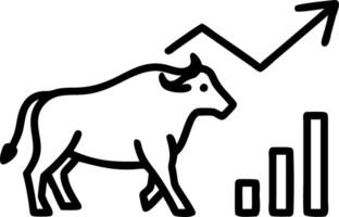 The bull and chart for business or bull market trader concept Set 2 vector