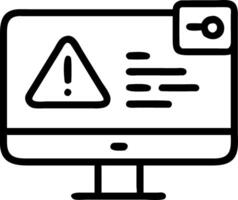 System displaying hacked alert on computer network highlighting cybersecurity vulnerability data breach illegal connection and compromised data vector