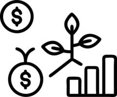 Sustainable environment investment in renewable energy and green initiatives incorporating ESG concepts and business strategy illustrated with coins and growth graph icons concept vector