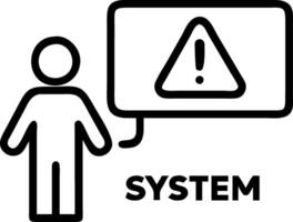 System caution sign warns error maintenance potential cyber infiltration user checks solutions ensures brand data remains protected fosters synergy based environment vector