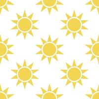 Summer sun seamless tile pattern with sun motifs and light yellow gradients for to fresh cheerful home vector