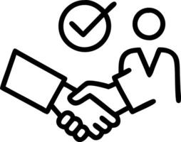 Successful job interview with boss and employee handshaking vector