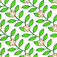 Summer leaves seamless tile pattern with palm fronds and tropical foliage for to lush outdoor feel vector
