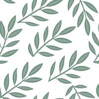 Subtle summer leaves seamless pattern with eucalyptus and olive branches for soft calming spaces vector