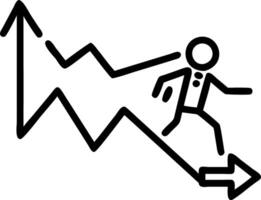 Stock market volatility with alternating up and down charts illustrating investment risk and uncertainty as businessman navigates arrow graph carefully vector