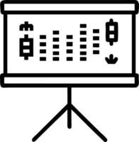 Stock market data displayed in to table format on large screen with lights blurred background Set 2 vector