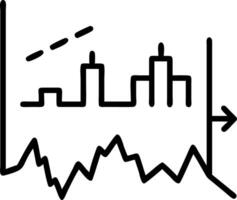Stock market data fluctuating against city background illustrating dynamic market trends within an urban financial environment vector