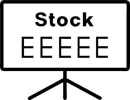 Stock market data displayed in to table format on large screen with lights blurred background vector