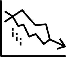 Stock chart depicting economic crisis with falling trends representing global business money and bankruptcy concepts vector