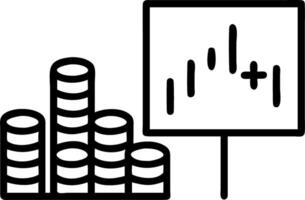 Stacked gold coins reflecting on table with financial stock market graph background Set 2 vector