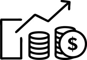 Stack of money coins with trading graph financial investment concept suitable for background representing financial growth and investment success vector