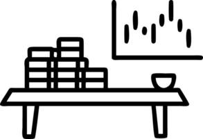 Stacked gold coins reflecting on to table with to financial stock market graph in the background Set 2 vector