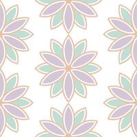 Spring pastel seamless pattern with soft peach lavender and mint colors for to calm balanced feel vector