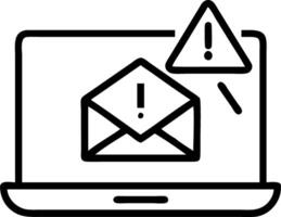 Spam email warning laptop with suspicious message highlights data theft risk phishing attempts calls for vigilance brand data protection essential vector