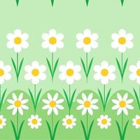 Spring meadow flower seamless pattern with buttercups and daisies for organic spring spaces vector