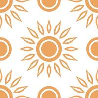 Soothing summer sun seamless tile pattern with golden yellow and soft orange for relaxing interiors vector