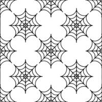 Spiders and webs seamless tile pattern with intricate spider webs and creepy spiders for spooky home decor vector