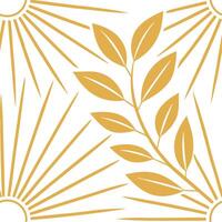 Soft golden morning light seamless tile pattern with glowing rays and an uplifting spring atmosphere vector