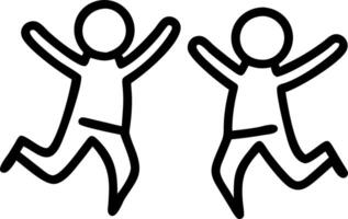 Silhouette of children jumping in joy representing happiness playfulness and carefree childhood moments vector