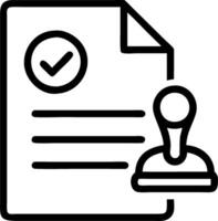 Sign Approved Stamp On Document to permit certify for work doc visa at desk vector