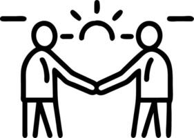 Silhouette of business partners shaking hands at sunset with office window and sunbeam background symbolizing business collaboration and partnership in slow motion vector
