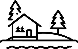 Serene red cabin stands isolated by tranquil lake surrounded by dense forest blanketed in snow creating peaceful winter scene Set 2 vector