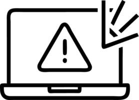 See exclamation alert sign on laptop warns virus data theft urges immediate action protect personal business information from hackers harmful attacks vector
