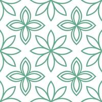 Scandinavian Floral Minimalist seamless tile pattern with cool greens and simple lines for modern home decor vector