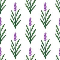 Rustic spring garden seamless tile pattern with lavender and rosemary for aromatic outdoor spaces vector