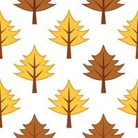Rustic autumn trees seamless tile pattern with pine and birch for country inspired interiors Set 3 vector