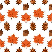 Rustic autumn leaves seamless tile pattern with deep reds oranges and yellows Edition vector