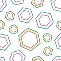 Retro polygon seamless pattern bold pastel colors on white background suitable for vibrant designs Edition vector