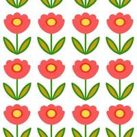 Retro spring flower seamless pattern with poppies and tulips for bold home accents vector