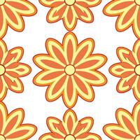 Retro floral seamless pattern with vibrant hues for dynamic spaces vector
