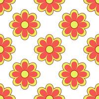 Retro floral seamless pattern with bright color schemes for dynamic spring spaces vector