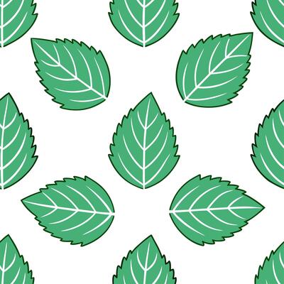 Refreshing summer leaves seamless tile pattern with mint and ivy for to clean fresh feel