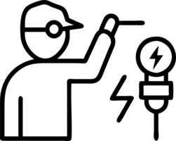 professional technician engineer controlling electrical power safety service system electrician maintenance checking industrial factory tech vector